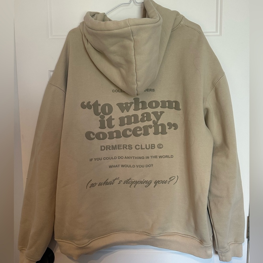 beige zip-up hoodie, DRMERS CLUB ☁️